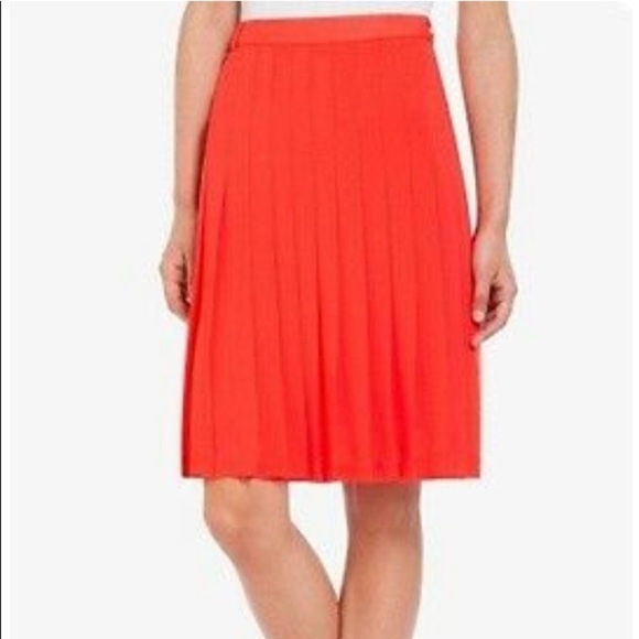 BCBG MAX AZRIA BRIGHT POPPY BONITA PLEATED MIDI CHIFFON SKIRT size 0 - Picture 1 of 13